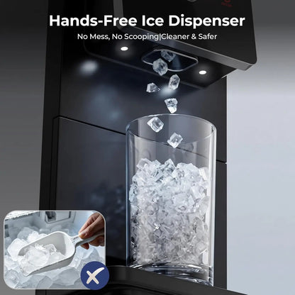 Countertop Nugget Ice Maker, 33 Lbs/24H Automatic Ice Dispenser, Self-Cleaning Portable Ice Machine, 1.8L Water Tank, Touch Scre