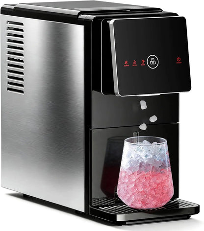 Countertop Nugget Ice Maker, 33 Lbs/24H Automatic Ice Dispenser, Self-Cleaning Portable Ice Machine, 1.8L Water Tank, Touch Scre