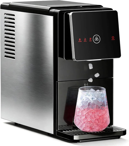 Countertop Nugget Ice Maker, 33 Lbs/24H Automatic Ice Dispenser, Self-Cleaning Portable Ice Machine, 1.8L Water Tank, Touch Scre